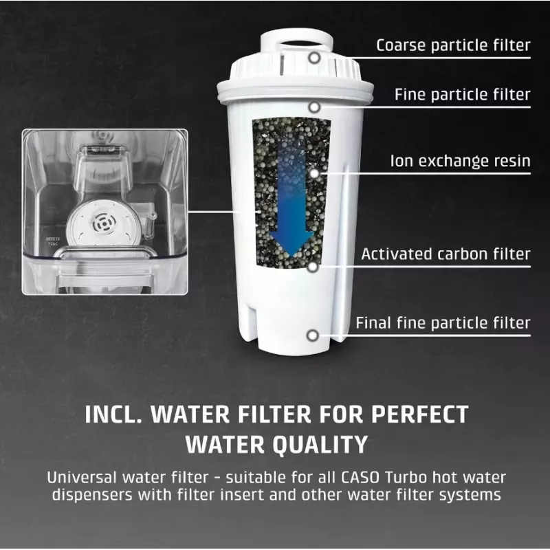 CASO HW 666 Inox dispensador de agua caliente Turbo 2,7L 2600W acero inoxidable/negro