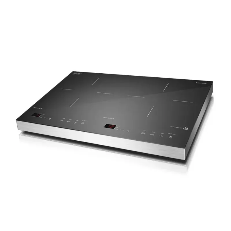 CASO S-Line 3500 placa de inducción exenta, 2 zonas de cocción, sensor táctil, negra, 3500W