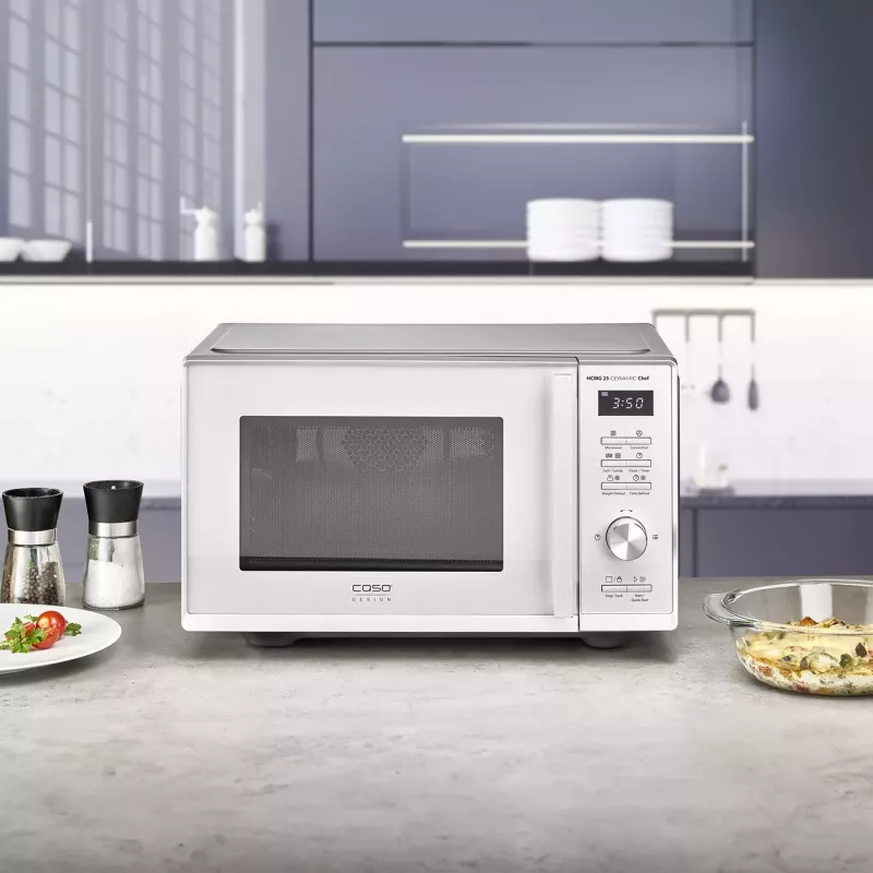CASO Chef HCMG 25 microondas - 900W, aire caliente y grill, 25L, acero inoxidable