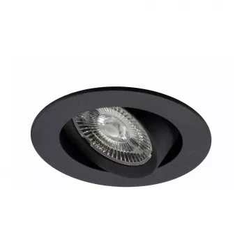 SYNERGY21 Helios foco LED de techo empotrable negro redondo orientable blanco cálido 5W 400lm 2700K