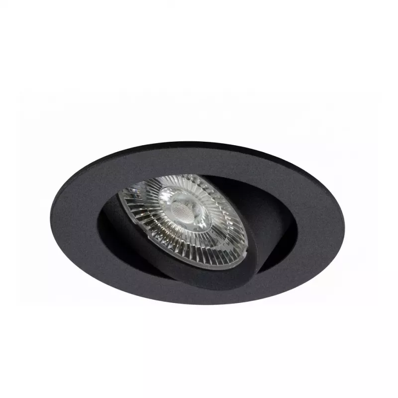 Synergy 21 Helios foco LED empotrable de techo, redondo, orientable, blanco cálido, negro