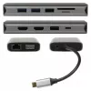 PLUSONIC adaptador de acoplamiento USB-C 8en1 - Space Gray