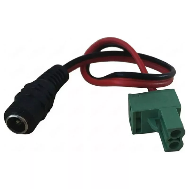 Synergy 21 cable adaptador LED de conector de alimentación DC a KEFA compatible con Phoenix, conector hembra 5,5x2,1mm a conector macho de 2 polos, 15cm, negro