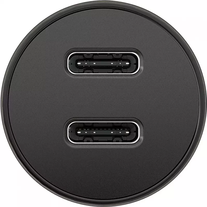 GOOBAY Cargador rápido de coche Dual-USB-C PD (Power Delivery), negro - 30W (12/24V) Apto para dispositivos con USB-C