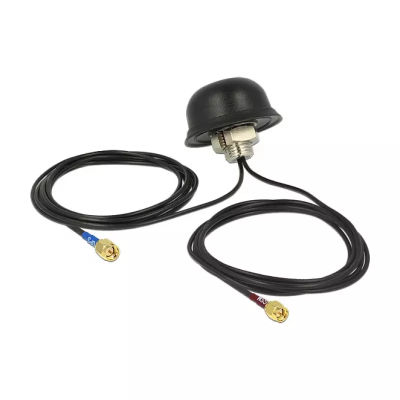 NAVILOCK Antena multibanda GPS GSM UMTS LTE SMA 2-5 dBi 2x2m RG-174 omnidireccional para montaje en techo en exteriores