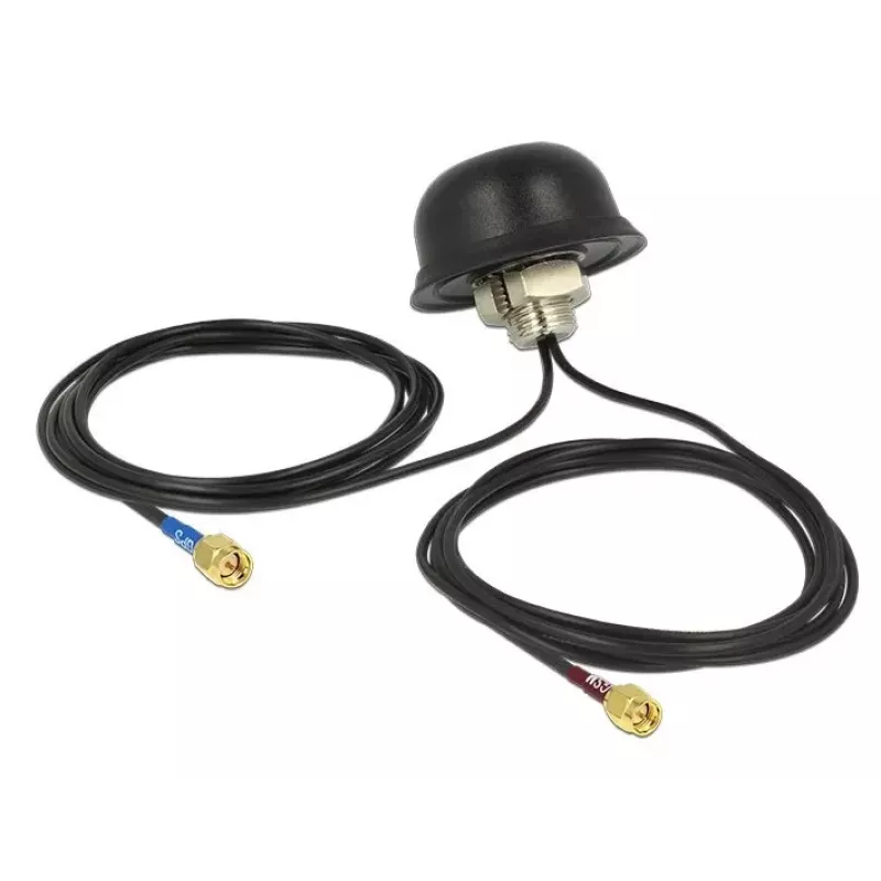 NAVILOCK Antena multibanda GPS GSM UMTS LTE SMA 2-5 dBi 2x2m RG-174 omnidireccional para montaje en techo en exteriores