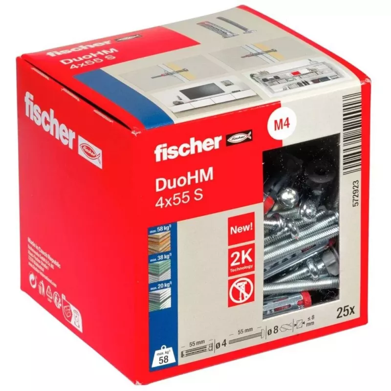 Fischer DuoHM 4x55 S TX taco para cavidades, 25 uds.