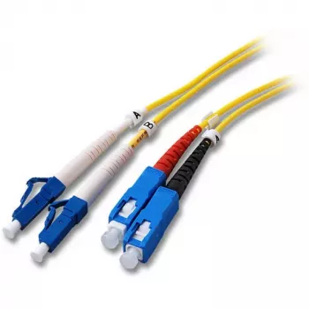 EFB Elektronik Jumper dúplex LC-SC OS2 cable de parcheo de fibra óptica monomodo, 9/125µm, LSZH, amarillo, 2,0 mm, 25 m