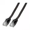 EFB Cable de parcheo plano RJ45 Cat.6A U/UTP PVC 0,25m negro