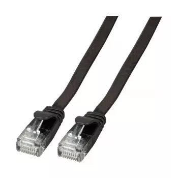 EFB Cable de parcheo plano RJ45 Cat.6A U/UTP PVC 0,25m negro