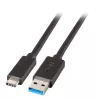 EFB Elektronik Cable USB 3.2 Gen 1 SuperSpeed, conector macho Type-A a conector macho Type-C, 3A, 5 Gbit/s, 0,5 m, negro
