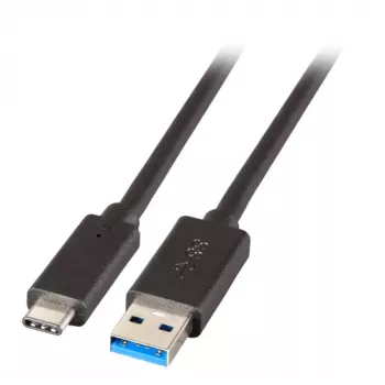 EFB Elektronik Cable USB 3.2 Gen 1 SuperSpeed, conector macho Type-A a conector macho Type-C, 3A, 5 Gbit/s, 0,5 m, negro
