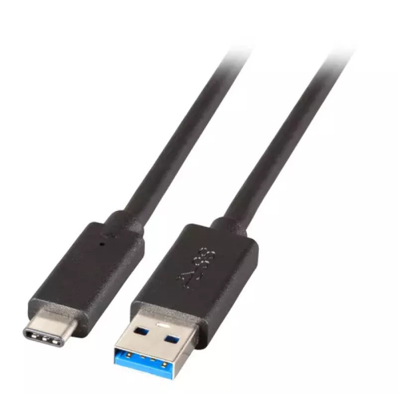 EFB Elektronik Cable USB 3.2 Gen 1 SuperSpeed, conector macho Type-A a conector macho Type-C, 3A, 5 Gbit/s, 0,5 m, negro