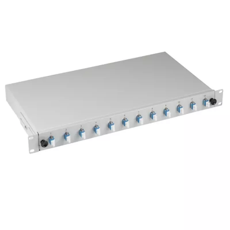 EFB Elektronik B71921L48 Caja de empalme LC OS2 48 pigtails 24 adaptadores 1U rack 19 pulgadas deslizante
