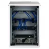 EFB Armario de pared 10 pulgadas 9U 300mm de profundidad gris claro (RAL 7035) con puerta de cristal de seguridad