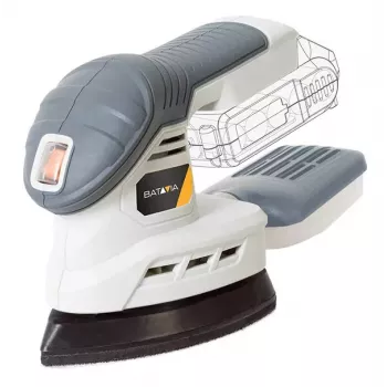 Batavia Lijadora de detalle a batería 18V (solo herramienta) - plataforma Maxxpack 18V, plato de lijado delta, velcro, aspiración de polvo, empuñadura soft
