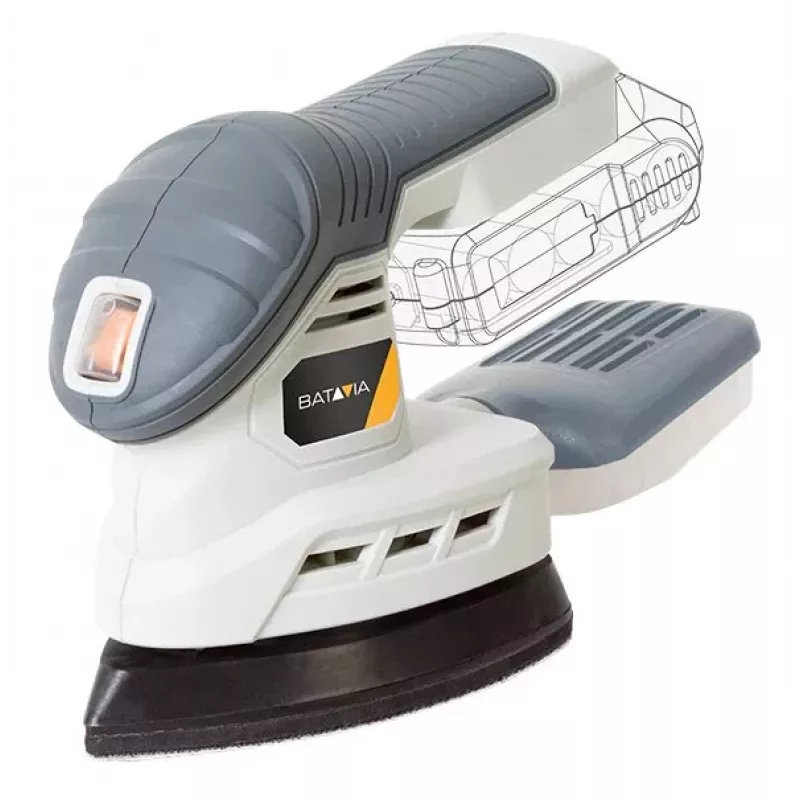 Batavia Lijadora de detalle a batería 18V (solo herramienta) - plataforma Maxxpack 18V, plato de lijado delta, velcro, aspiración de polvo, empuñadura soft