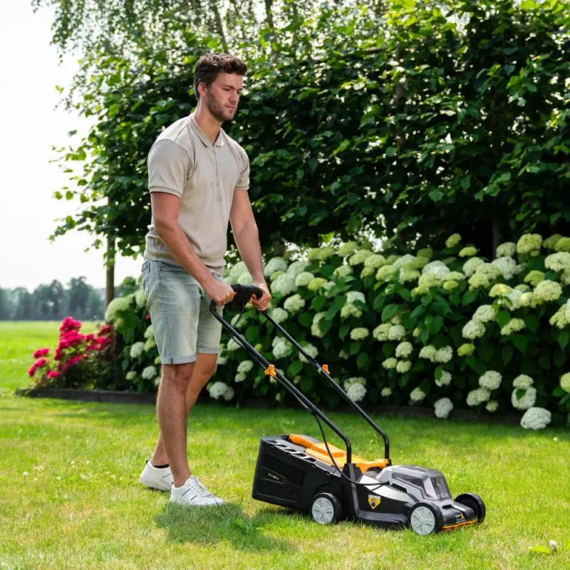 Batavia Cortacésped a batería 18V 32 cm - herramienta sin batería ni cargador - superficie de corte máxima 200 m²
