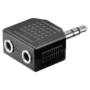 Goobay Adaptador AUX para auriculares Jack 3,5 mm divisor 1 a 2, 0,2 m, negro