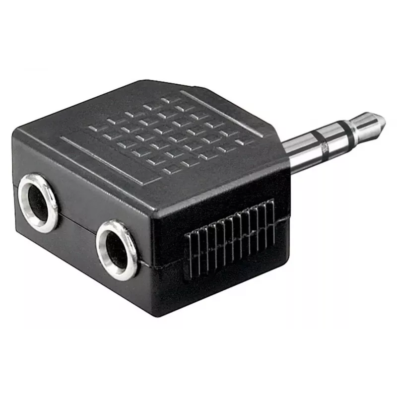 Goobay 11104 adaptador AUX para auriculares, jack de 3,5 mm de 1 a 2, estéreo