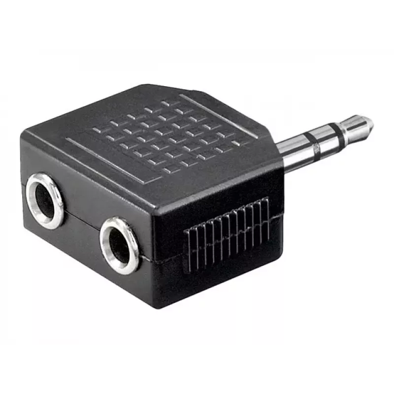 Goobay 11104 adaptador AUX para auriculares, jack de 3,5 mm de 1 a 2, estéreo