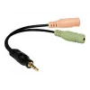 Logilink adaptador de audio jack, 4 pines, 3,5 mm estéreo macho a 2x 3,5 mm hembra, 0,15 m