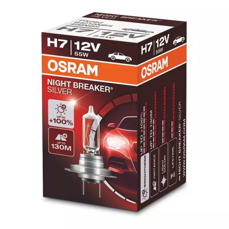 OSRAM NIGHT BREAKER SILVER H7 64210NBS bombilla halógena, PX26d, caja plegable
