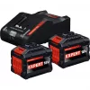 BOSCH EXPERT Starter Set 18V, 2x EXBA 18V-150 + cargador EXAL18V-160 (negro, 2x batería Li-Ion 15Ah, AMPShare Alliance)