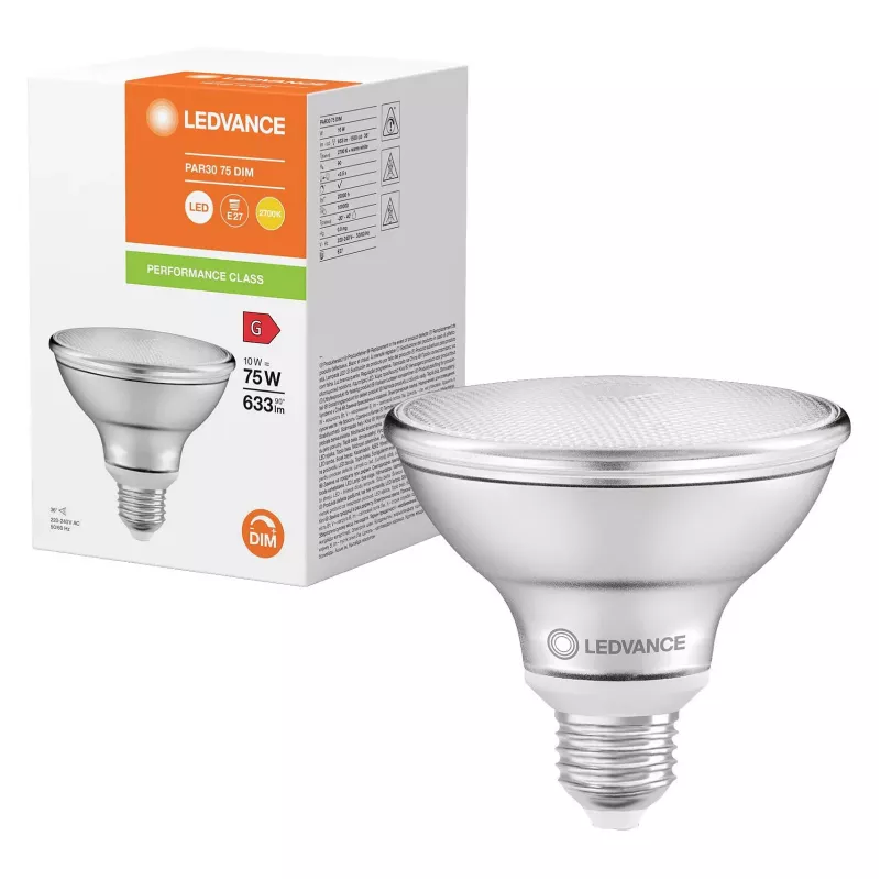 OSRAM PAR30 75 36 DIM 10W 927 E27 lámpara reflectora LED, regulable, 633 lm, 2700K