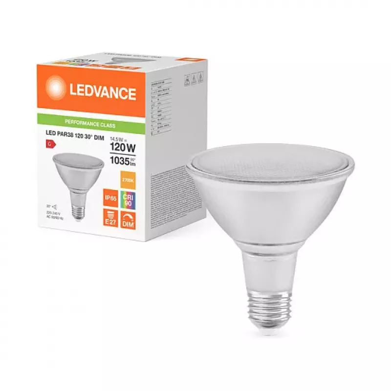 OSRAM PAR38 30° DIM 15.2W 927 E27 lámpara LED reflectora 1035 lm 2700K blanco cálido regulable
