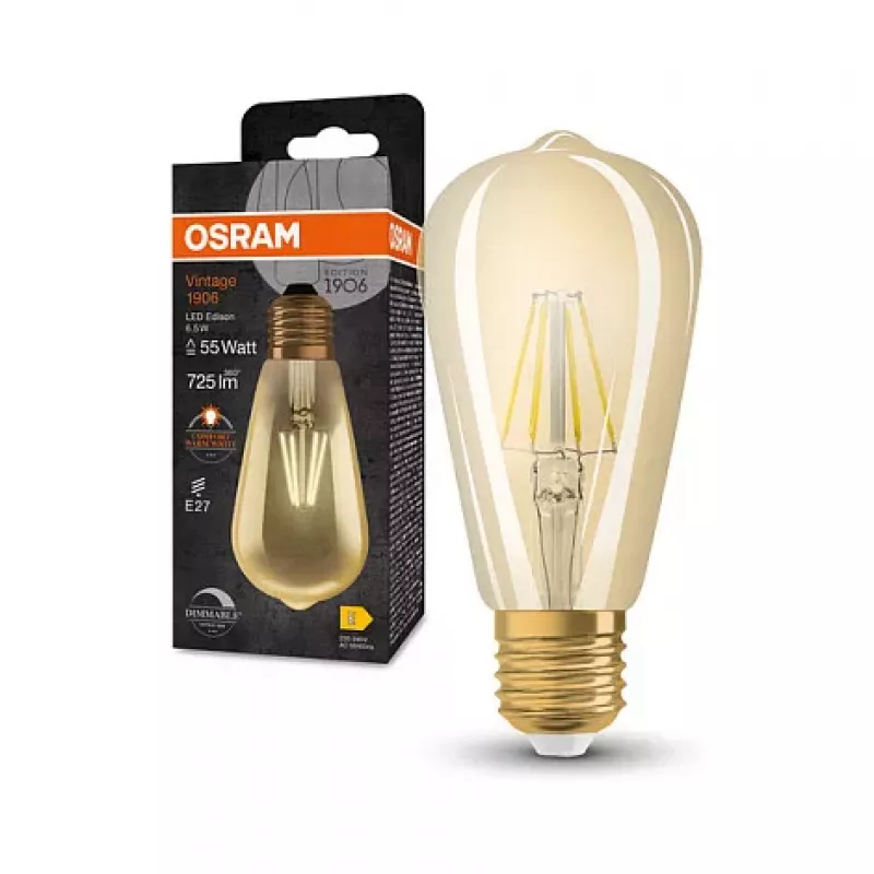 OSRAM lámpara LED 6,5W 725lm 2400K E27 regulable filamento dorado