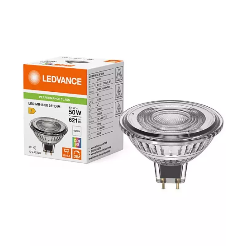 OSRAM LED MR16 50 36° DIM P 6,1W 940 GU5.3 lámpara LED reflectora de baja tensión regulable
