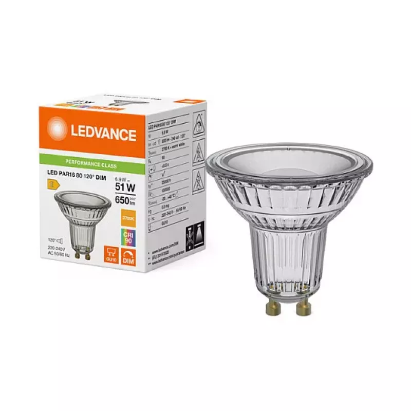 OSRAM LED PAR16 80 120° DIM P 6.9W 927 GU10 lámpara LED reflectora regulable