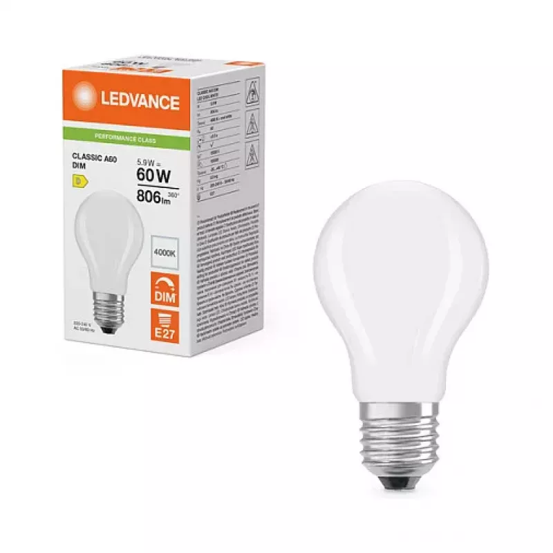 Osram LED Classic A 60 Filament DIM P 5,9 W 840 lámpara LED mate regulable