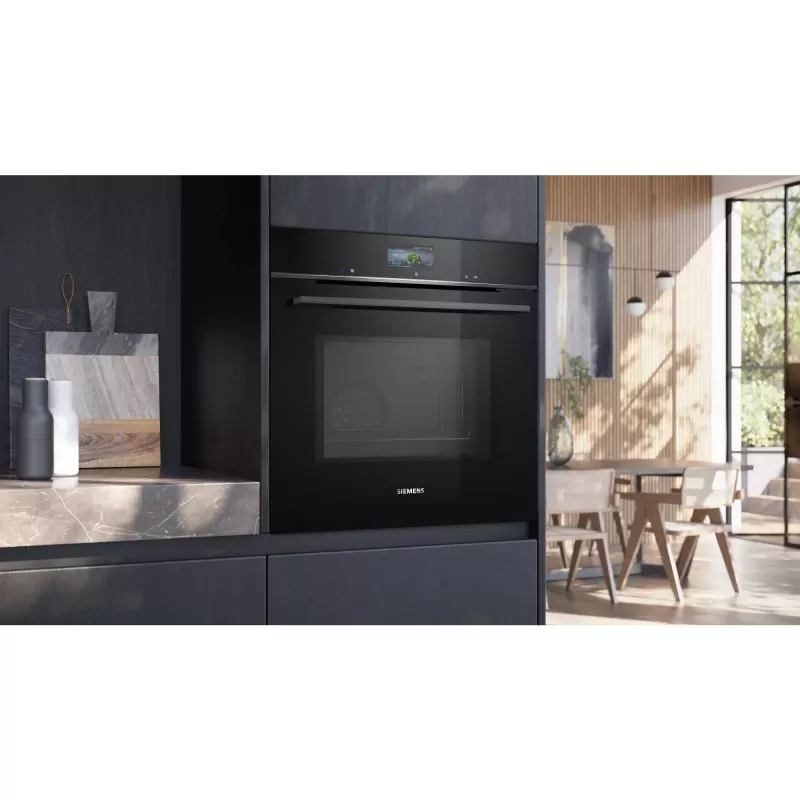 SIEMENS HM736GAB1 iQ700 horno de empotrar con microondas, negro, 60 cm, Home Connect