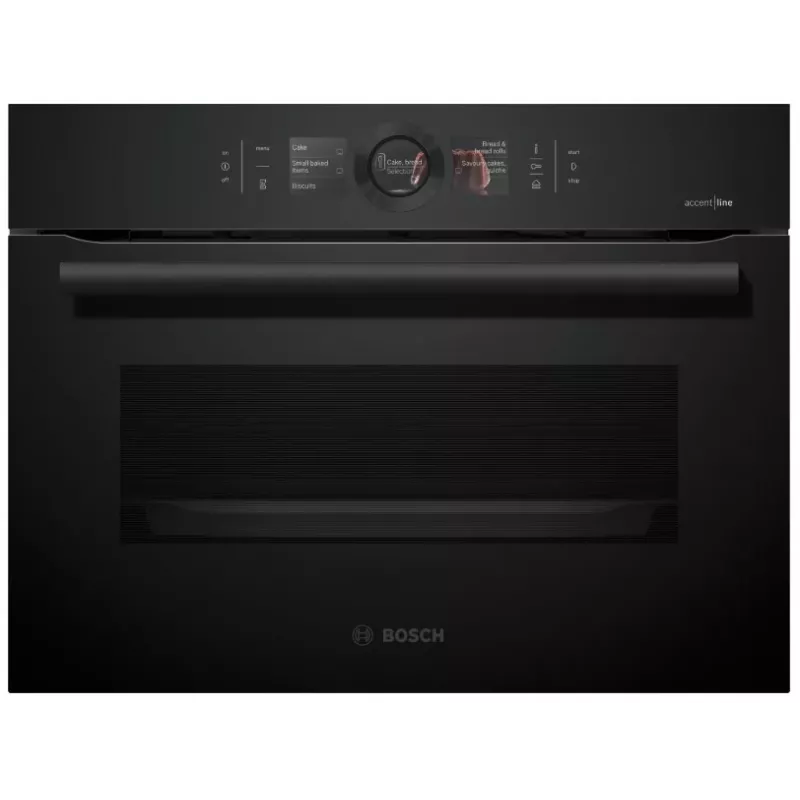Bosch CSG856RC7 horno compacto de empotrar con función de vapor, 47L, Touch Control, Home Connect