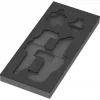 WERA 9840 inserto de espuma para juego de llaves en L 1 (negro/gris, para carro de taller Tool Rebel)