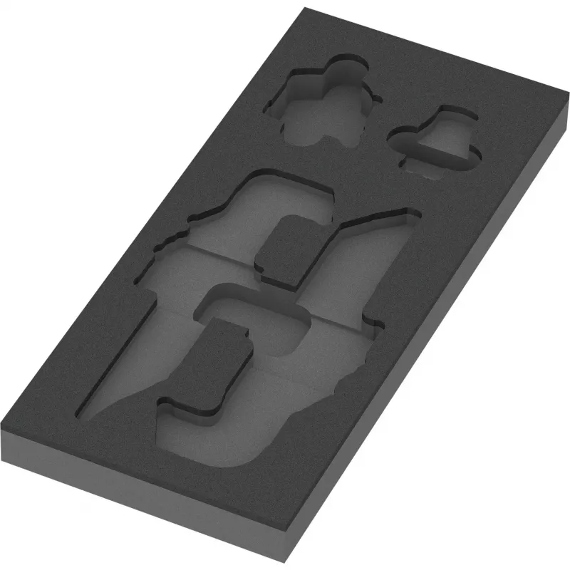 WERA 9840 inserto de espuma para juego de llaves en L 1 (negro/gris, para carro de taller Tool Rebel)