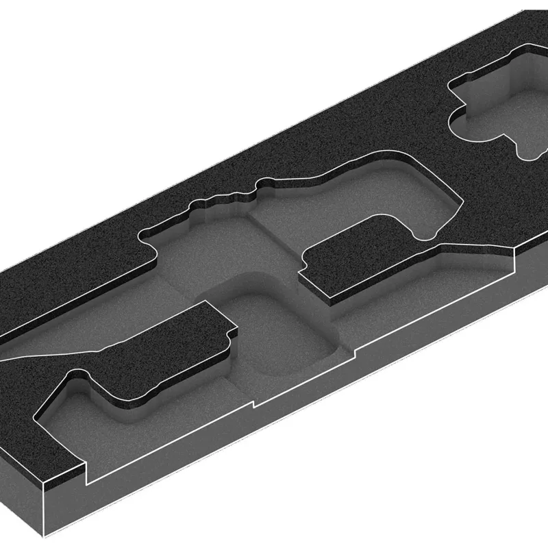 WERA 9840 inserto de espuma para juego de llaves en L 1 (negro/gris, para carro de taller Tool Rebel)