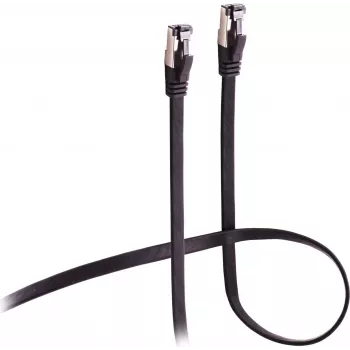 Flexline cable de parcheo CAT 8.1 U/FTP PIMF, plano, muy flexible, negro, 1,5 m