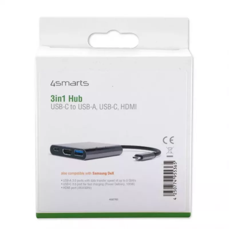 4SMARTS hub 3 en 1 con función DeX, gris