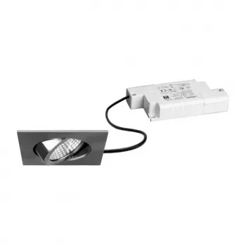 BRUMBERG 39365153 set de focos LED empotrables BB05 cuadrado níquel mate 6W 230V regulable por corte de fase 3000K 450lm 38° orientable