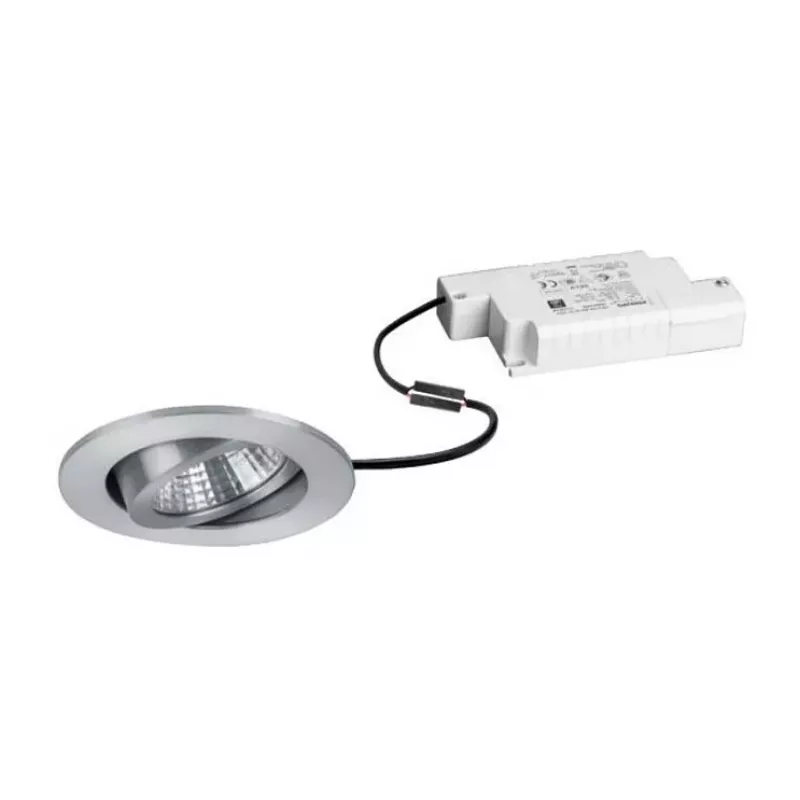 BRUMBERG DAMITA set de foco LED empotrable redondo aluminio 6W 230V IP65 orientable regulable por fase 3000K