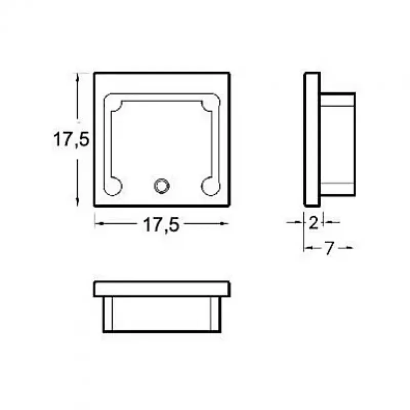 Brumberg 53039260 set de tapas finales para perfiles LED QUALITYFLEX, plata, plástico
