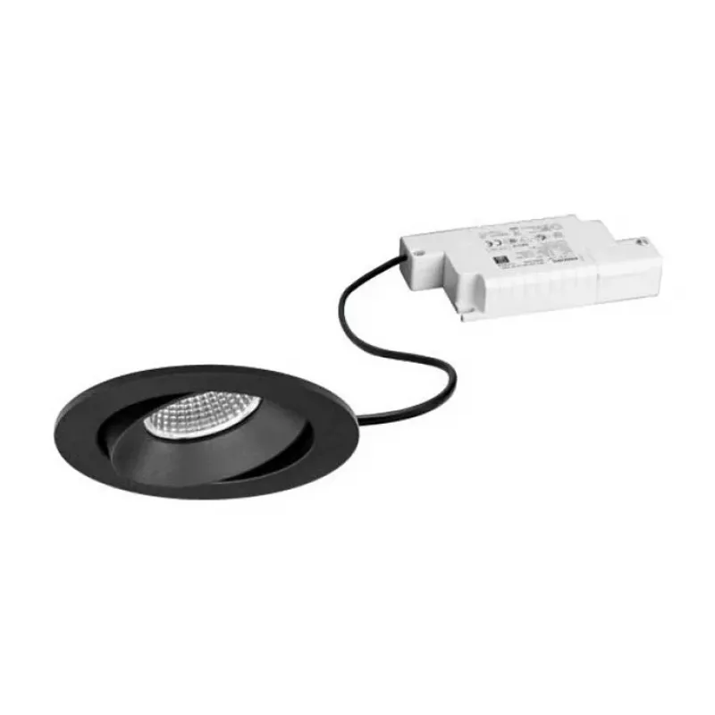 Brumberg 39379183 set de focos empotrables BB35 redondo negro 830 fase 7W 230V orientable foco LED empotrable