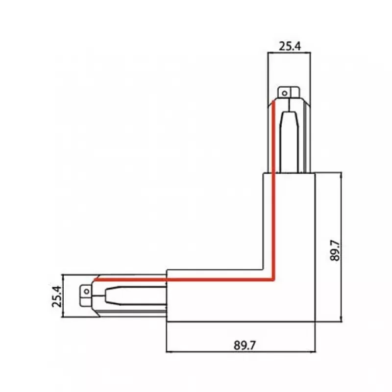 Brumberg 87126080 Conector angular de 90° para sistema de carril de 3 fases ONETRACK DALI, negro