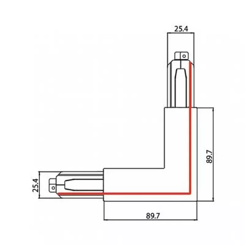 Brumberg 87127070 Conector angular de 90° para sistema de carril de 3 fases ONETRACK DALI, blanco