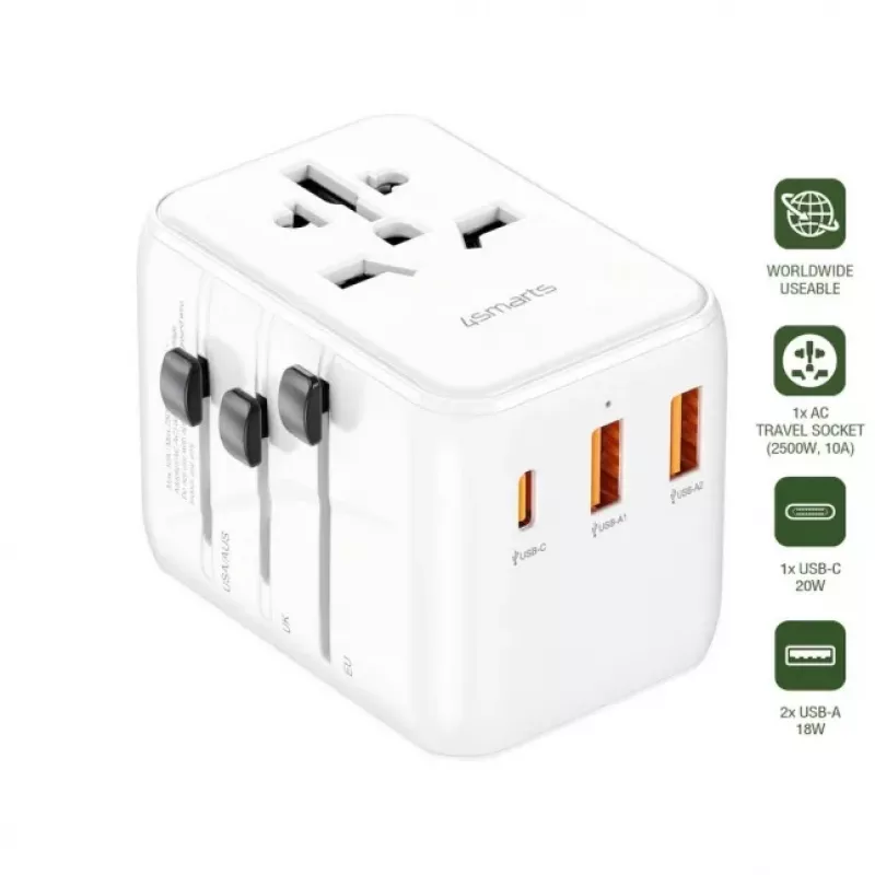 4SMARTS Nomad adaptador de viaje universal 20W