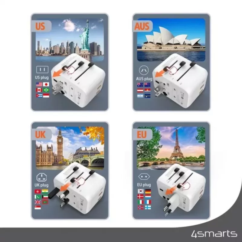 4SMARTS Nomad adaptador de viaje universal 20W