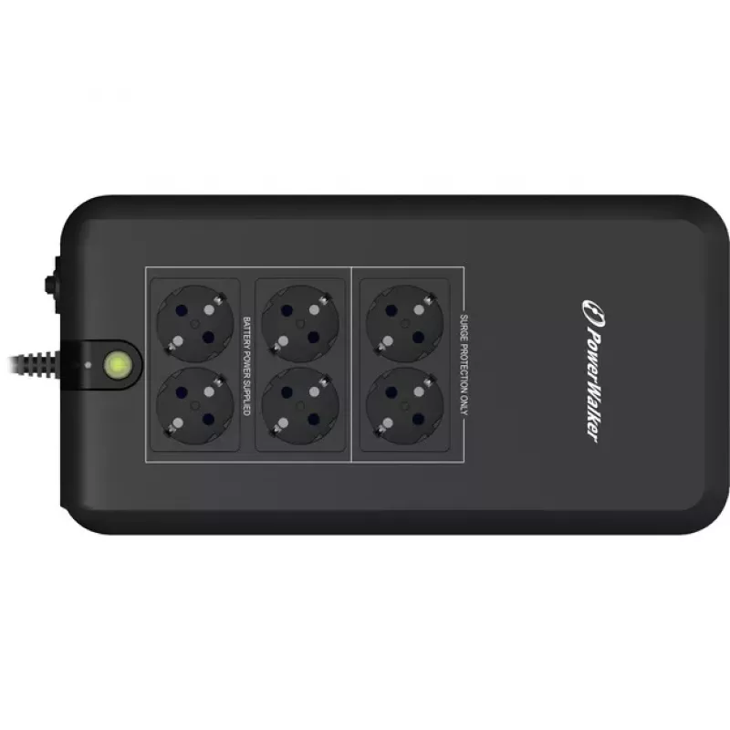 Bluewalker PowerWalker VFD 800 APFC SAI - 800 VA / 420 W - 6 tomas Schuko - negro